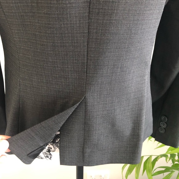 VINTAGE | VERONIKA MAINE Charcoal Check Tailored Blazer Business Casual Size 10 - Picture 8 of 16